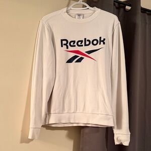 Reebok Ladies White and Navy Crewneck Sweater